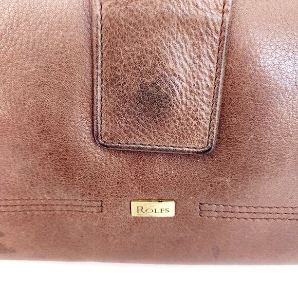 Rolfs Women's Vintage Brown Pebbled Leather Bi-Fold Wallet - Picture 3 of 5